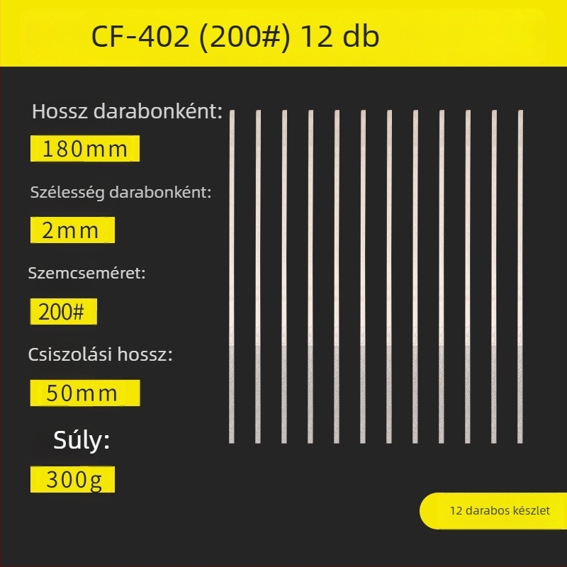 Ferdeszögű gyémántos reszelő ipari csiszoláshoz, nagy keménységű fém él finiselésére és kézműves készítéséhez