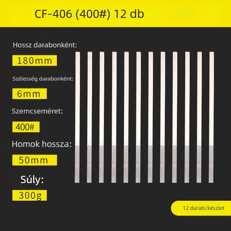 Ferdeszögű gyémántos reszelő ipari csiszoláshoz, nagy keménységű fém él finiselésére és kézműves készítéséhez