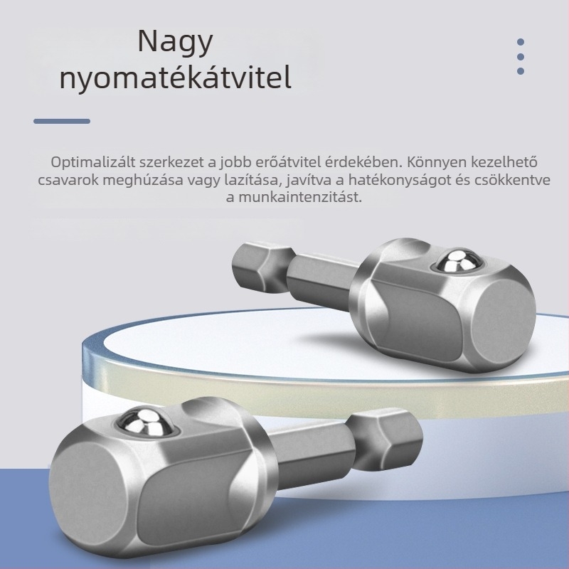 Hexagonális felfogató és négyszögletes hajtáshoz adapter hüvely fúróhoz és ütvefúróhoz, összekötő rúd, 6,3 mm