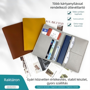 PU bőr útlevél tartó több kártyahellyel, utazáshoz és útlevél-védelméhez