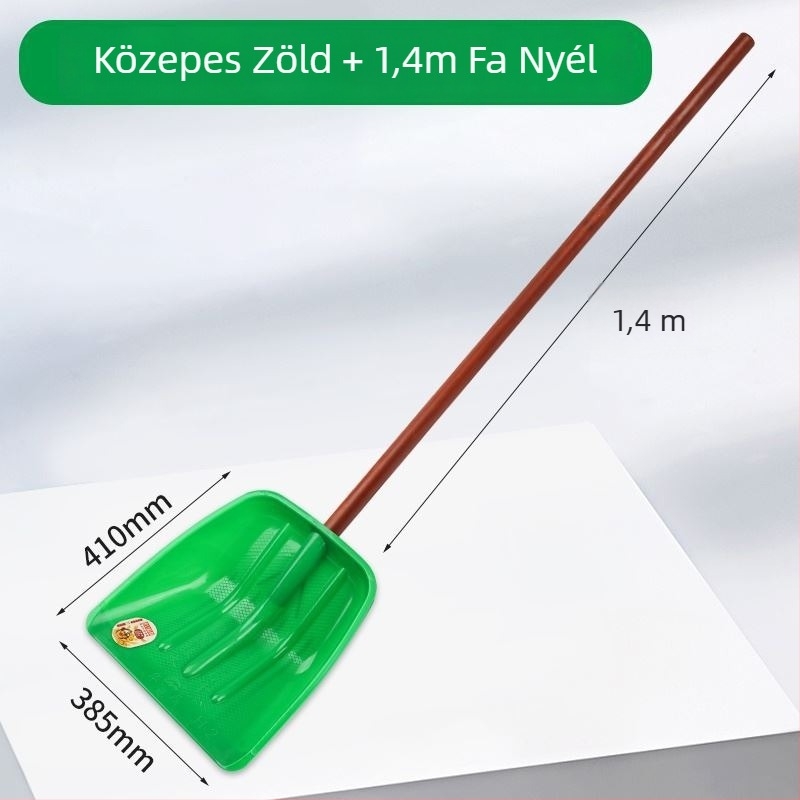 Hólapát műanyag testtel és edzett műanyag fejjel, vastagodott kialakítás, nagy méret, fa nyél, összecsukható, modell Q27343
