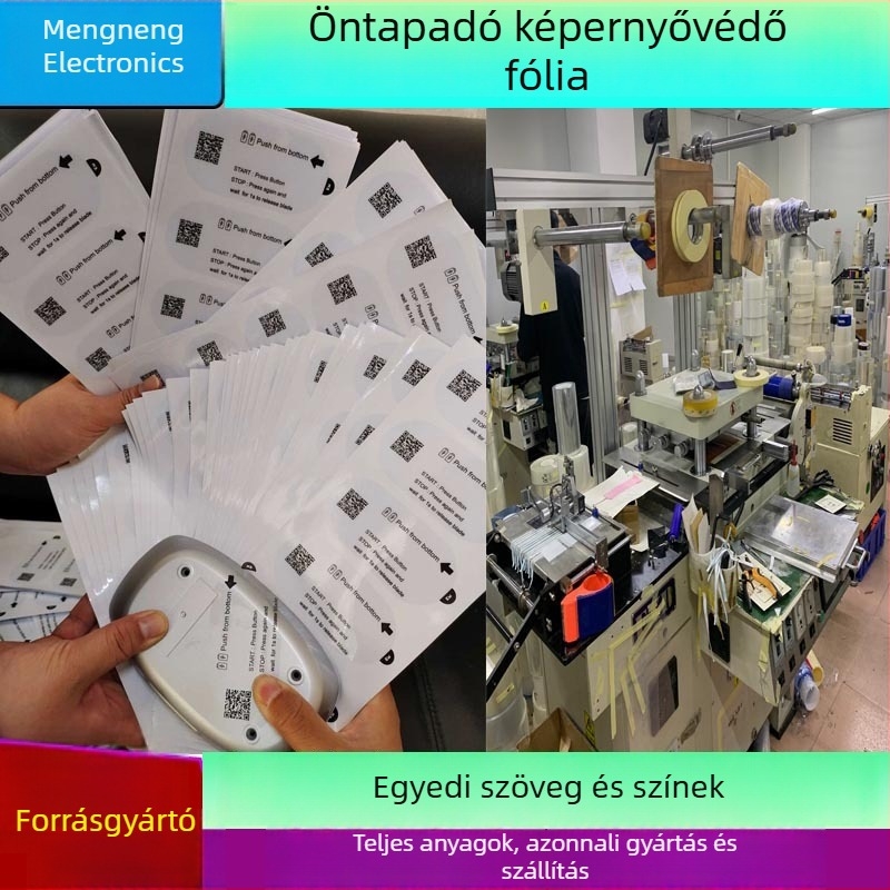 Személyre szabott PVC elektrosztatikus védőfólia ragasztó nélkül, önszívó hatású, átlátszó nyomtatott fólia okostelefon LCD-kijelzőkhöz és műanyag alkatrészekhez