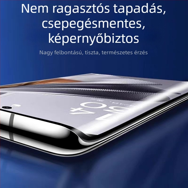 UV-képződésű hidrogél elülső film OnePlus 10 Pro és OnePlus Ace 2-höz, elektroplattolt felület, ragasztómentes, görbült kijelzővédő