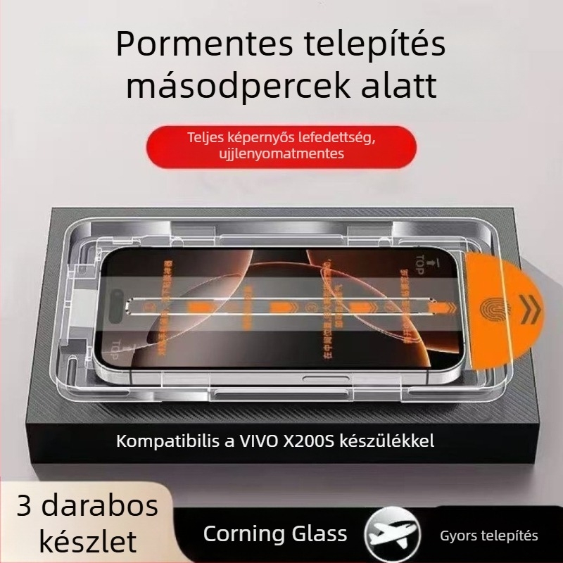Vivo X200S Edzett kijelzővédő – teljes lefedettség, HD tisztaság, ütésálló, gyors felhelyezés