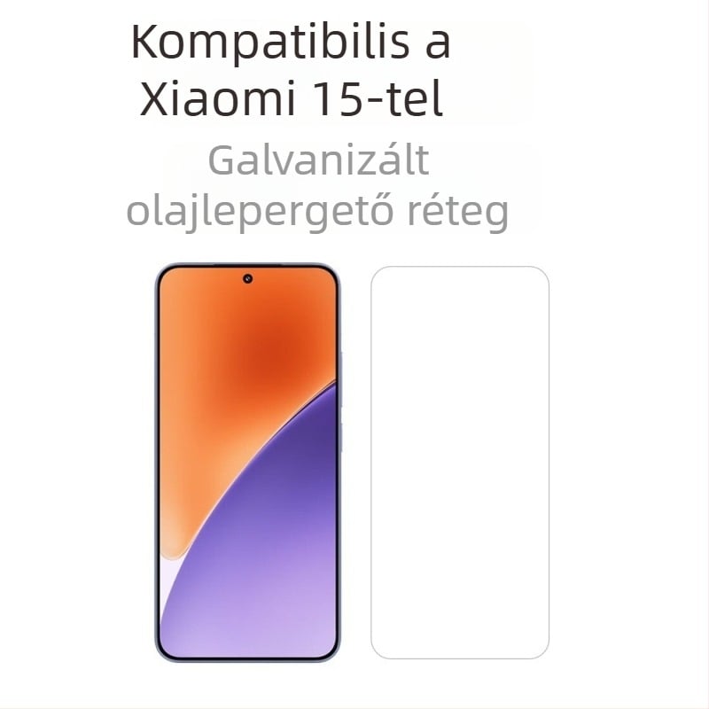 Xiaomi 15 edzett üveg kijelzővédő ultrahangos ujjlenyomat-feloldással, anti-ujjlenyomat, pormentes