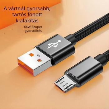 Android Micro USB gyors töltésű adatkábel Huawei, VIVO, Xiaomi, OPPO és Honor készülékekhez