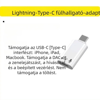 Type-C-ről Lightningre adapter iPhone 15/16/17-hez női audio csatlakozóval