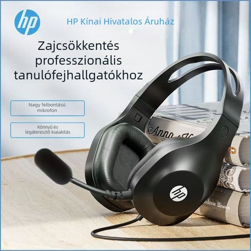 DHH-1601 Vezetékes fejhallgató számítógépekhez, mikrofonnal, over-ear, 3,5 mm kettős csatlakozás