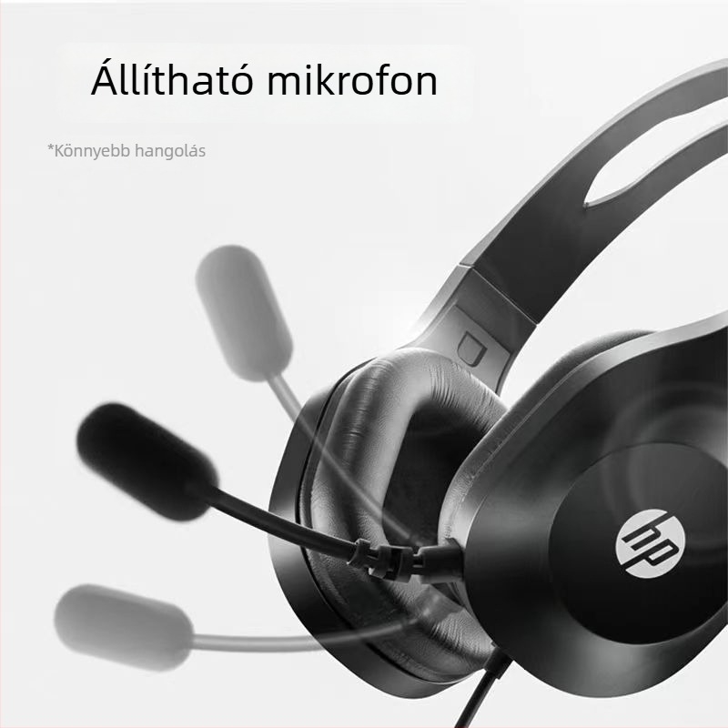 DHH-1601 Vezetékes fejhallgató számítógépekhez, mikrofonnal, over-ear, 3,5 mm kettős csatlakozás