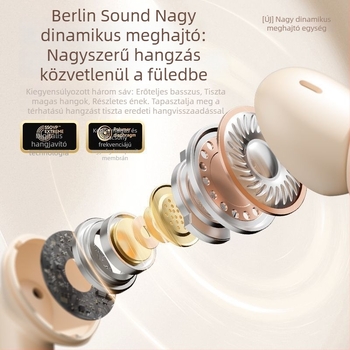 Bluetooth vezeték nélküli fülhallgató in-ear, digitális kijelzővel, játékokhoz, kiváló hangzással
