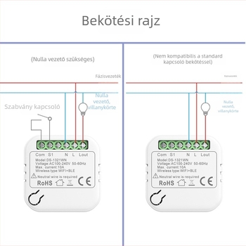Graffiti Wi‑Fi Okos Kétvezérlésű Kapcsoló, Rejtett Típus, Mobiltelefonos Távirányítás, Mini Kapcsoló