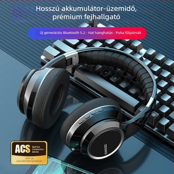 Privát modellű Bluetooth fejhallgató, over-ear, vezeték nélküli, kártyahely, zajcsökkentés, játékok/e-sport, univerzális a telefonhoz és laptophoz