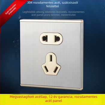 Liangjia 86-os típusú falikapcsoló és aljzat, teljes panelkészlet csiszolt rozsdamentes acélból, beépített telepítéshez