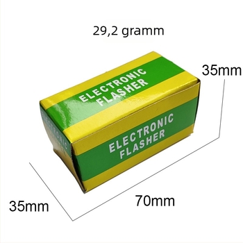 LED autóvillogó relé, hengeres, átlátszó, 12V, 2 tűs, vezetékkel