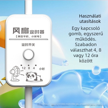 Okos ventilátor telefon töltés időzítővel és aljzattal, automatikus kikapcsolás, otthoni védelem