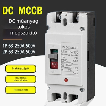 Fotovoltaikus DC megszakító műanyag házban, szivárgás- és túlterhelés elleni védelemmel, háztartási használatra, kis méretű levegő típusú megszakító
