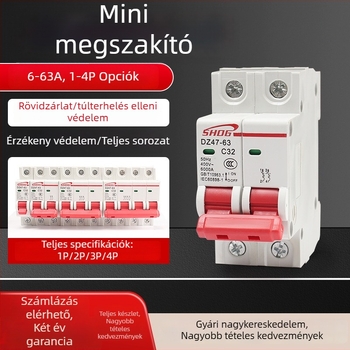 DZ47-2P miniatűr kismegszakító, sínre szerelhető típus, C45, 32A