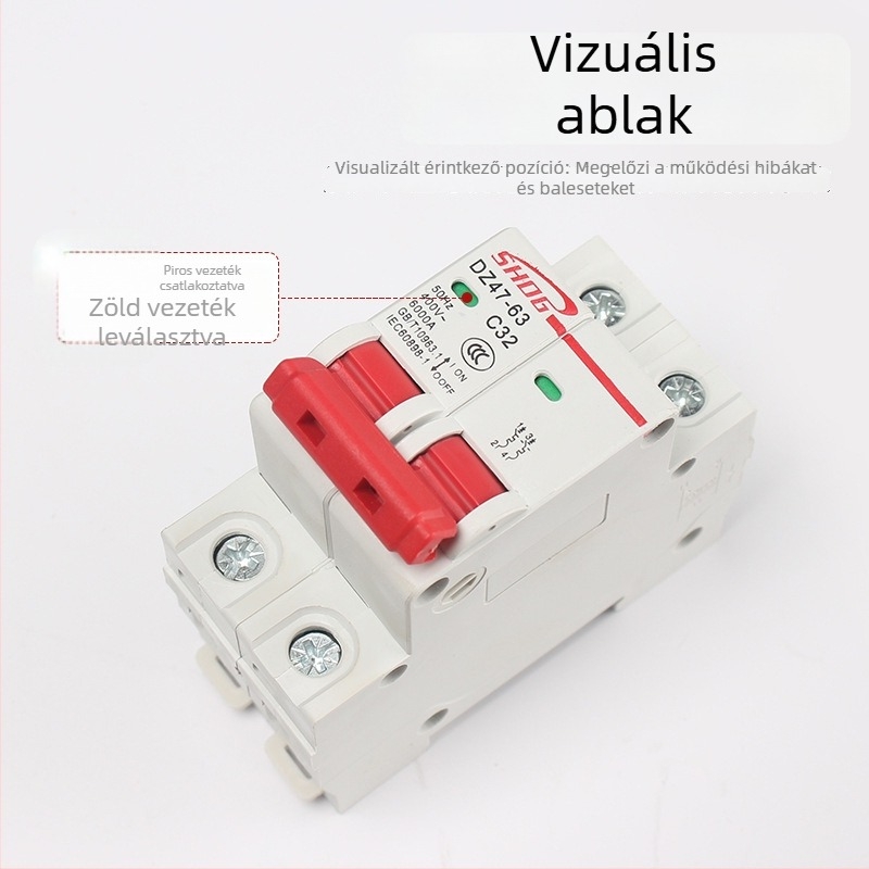 DZ47-2P miniatűr kismegszakító, sínre szerelhető típus, C45, 32A