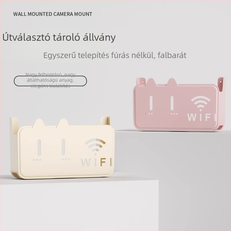 WiFi-router tároló és kábelkezelő doboz, asztali használatra, dupla rétegű