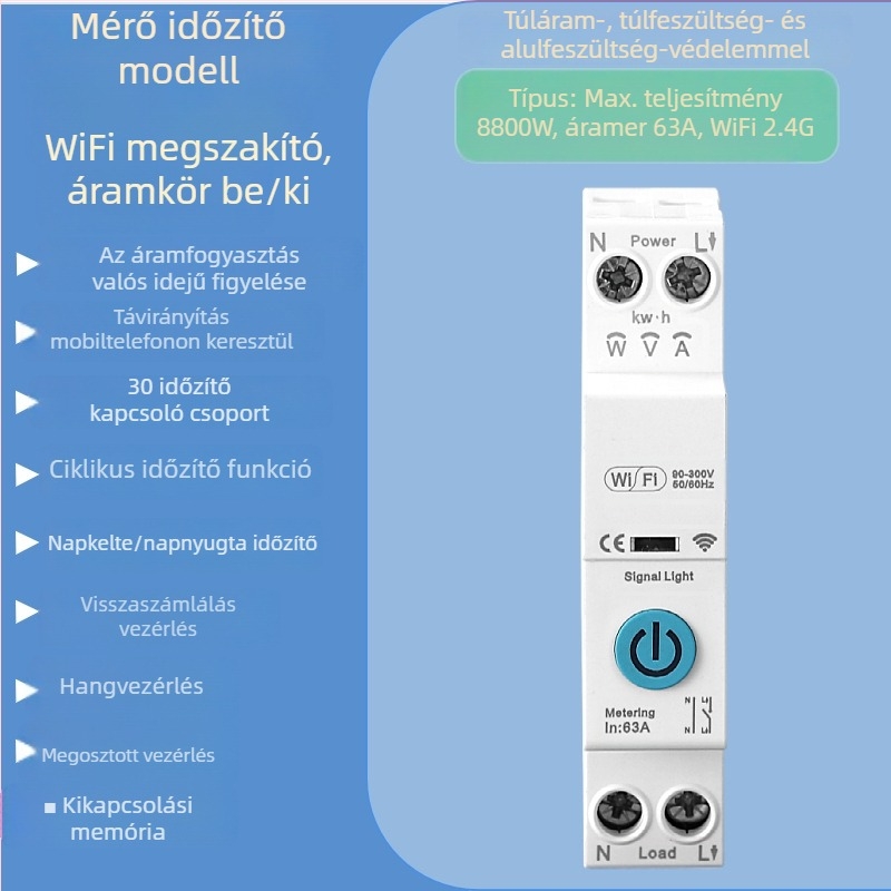 Okos Wi‑Fi áramkör‑megszakító távirányítással és időzítővel