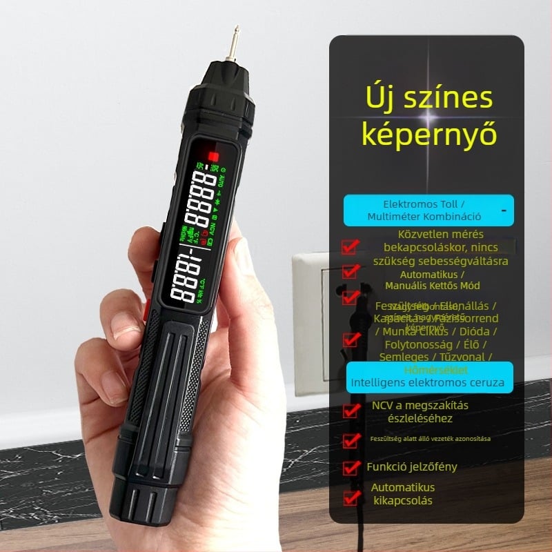 ZL12B digitális multiméter villanyszerelőknek, folyamatos áramkör tesztelése, fázis- és nullvezeték észlelése, intelligens kijelző, teszt toll, többfunkciós univerzális mérő