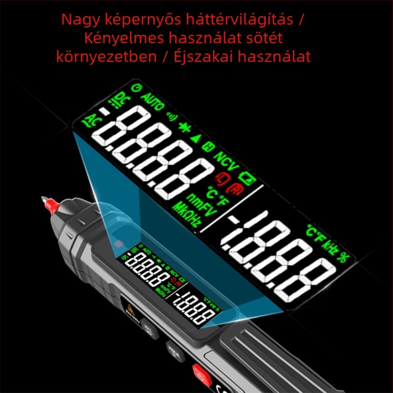 ZL12B digitális multiméter villanyszerelőknek, folyamatos áramkör tesztelése, fázis- és nullvezeték észlelése, intelligens kijelző, teszt toll, többfunkciós univerzális mérő