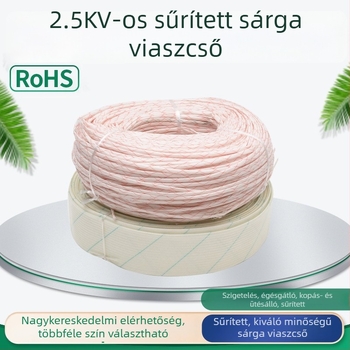 2,5 kV üvegszálas szigetelőcső elektromos vezetékekhez, nagy hőállóság, fehér alapon piros csíkok