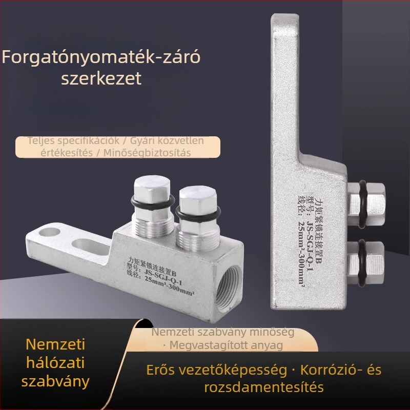 Nagyfeszültségű kábelekhez tervezett nyomatékkorlátozó bilincs zárómechanizmussal