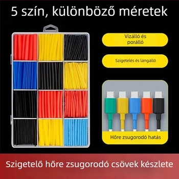 Két színű hőhúzócső készlet otthoni DIY-hoz, szigetelő védőhüvely elektromos vezetékekhez