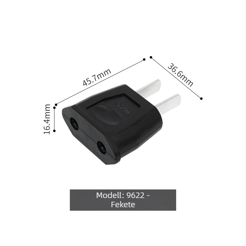 JHD-9622 AC tápegység adapter: európai kerek dugóról GB-szabványú kétpin dugóvá alakító