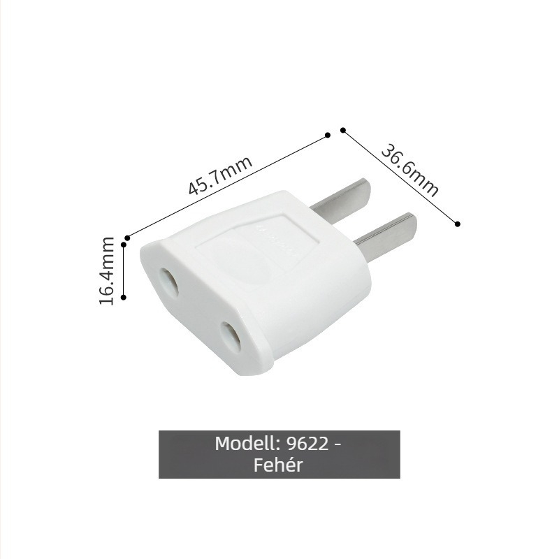JHD-9622 AC tápegység adapter: európai kerek dugóról GB-szabványú kétpin dugóvá alakító