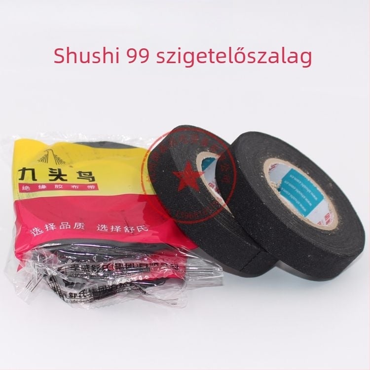 Shu's Hydra fekete pamutszövetszigetelő szalag, 18 mm x 10,5 m, egyoldalas elektromos szalag kábelszigeteléshez