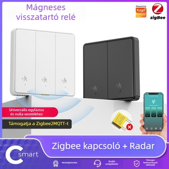 Zigbee falikapcsoló radaros intelligens kapcsoló távirányítással és jelenlét-időzítővel
