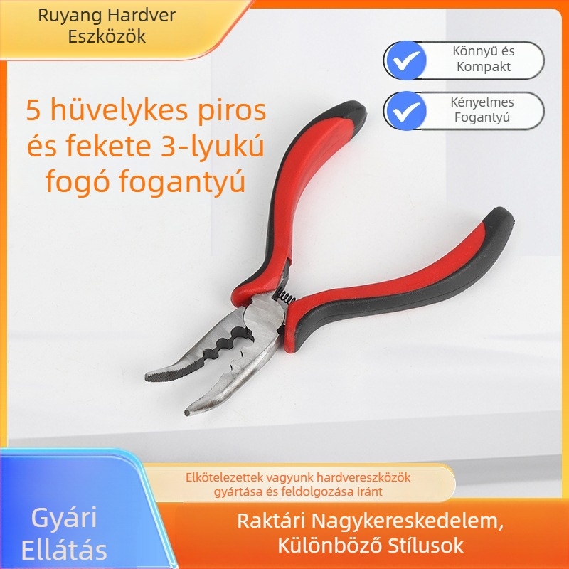 5 hüvelykes háromlyukas fogó fogakkal, parókákhoz - fodrászati eszköz