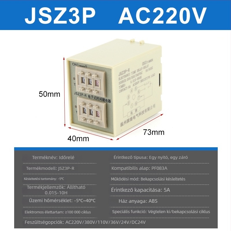 JSZ3P-R ST3P-R ST5P-R elektronikus ciklusidő relé, nagy pontosságú, 220V, aljzattal