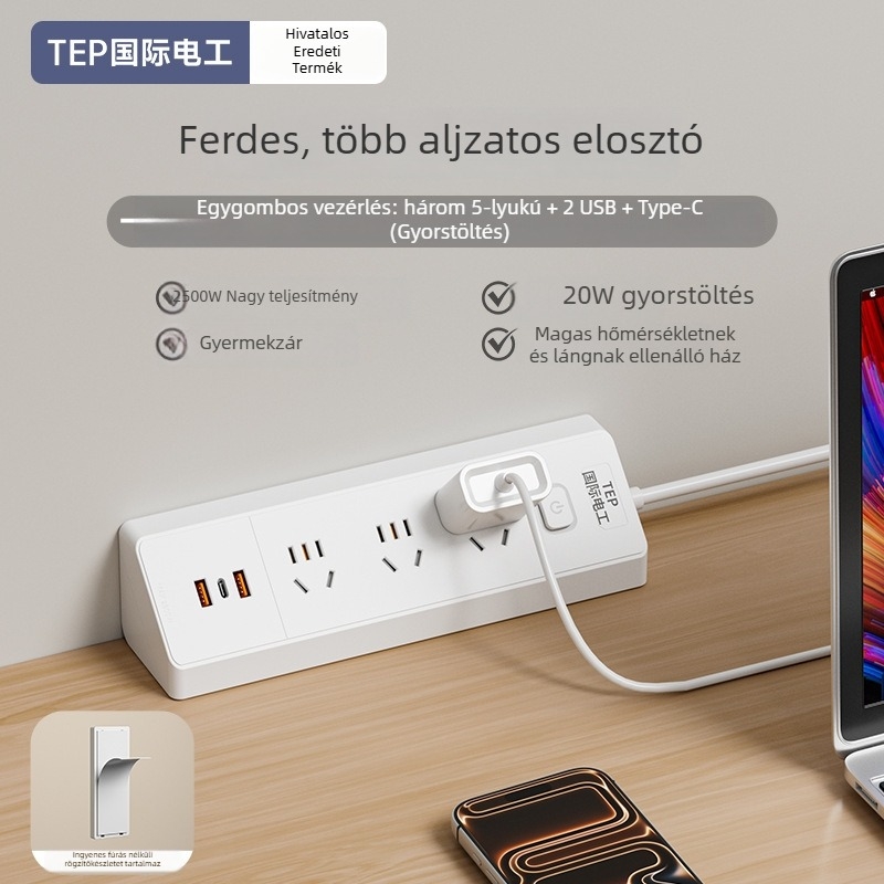 Okos ferde háromszög alakú USB-s többsportos elosztó lakásba és kollégiumba