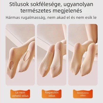Vékony nylon harisnya szilikon csúszásmentes talppal, nőknek, plusz méret