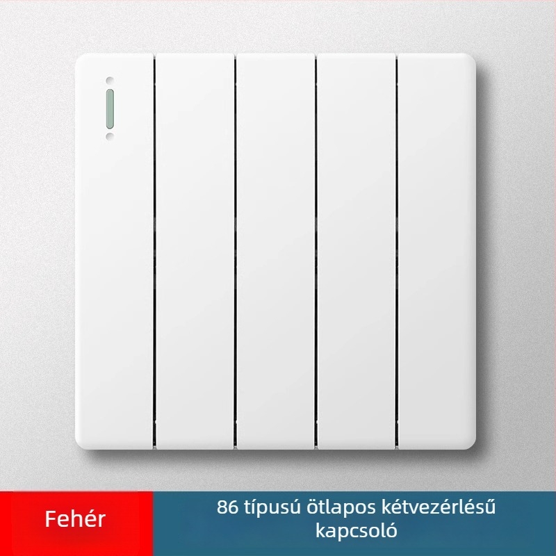 86-os típusú ötágú falkapcsoló, rejtett szerelés, szürke panel a nappali világításához