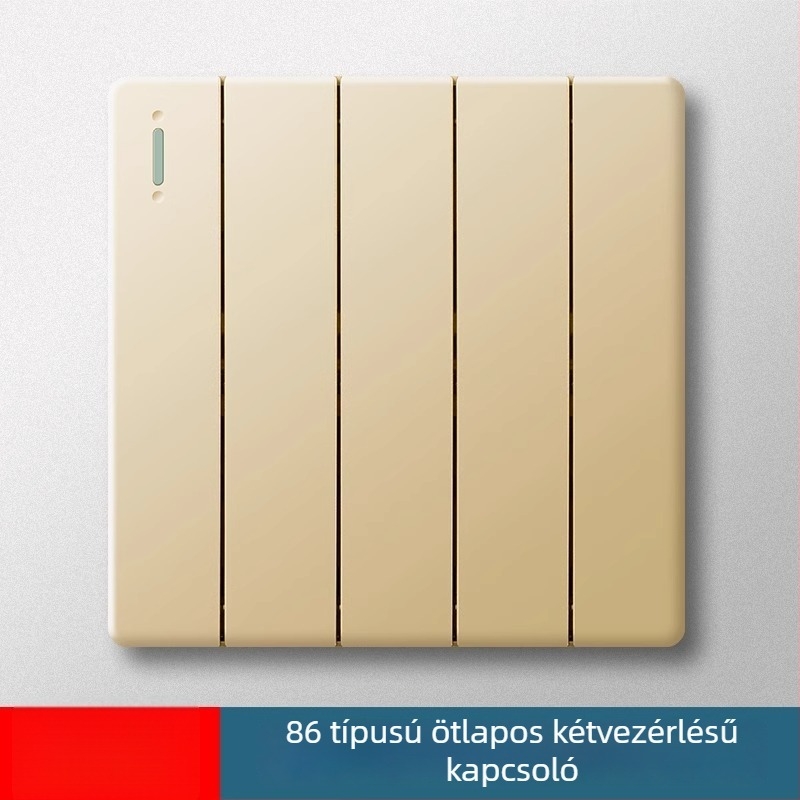86-os típusú ötágú falkapcsoló, rejtett szerelés, szürke panel a nappali világításához