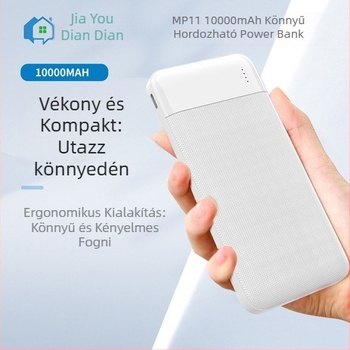 MP11 10000mAh Külső Akkumulátor, Ultra vékony, repülőgépes használatra, 3C tanúsítvány