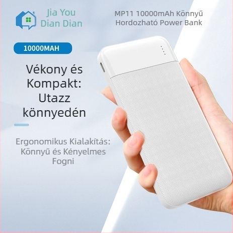 MP11 10000mAh Külső Akkumulátor, Ultra vékony, repülőgépes használatra, 3C tanúsítvány