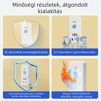 Szivárgás elleni védelem vízmelegítőkhöz és klímaberendezésekhez, 10A/16A dugóvédő, 3C tanúsítvány