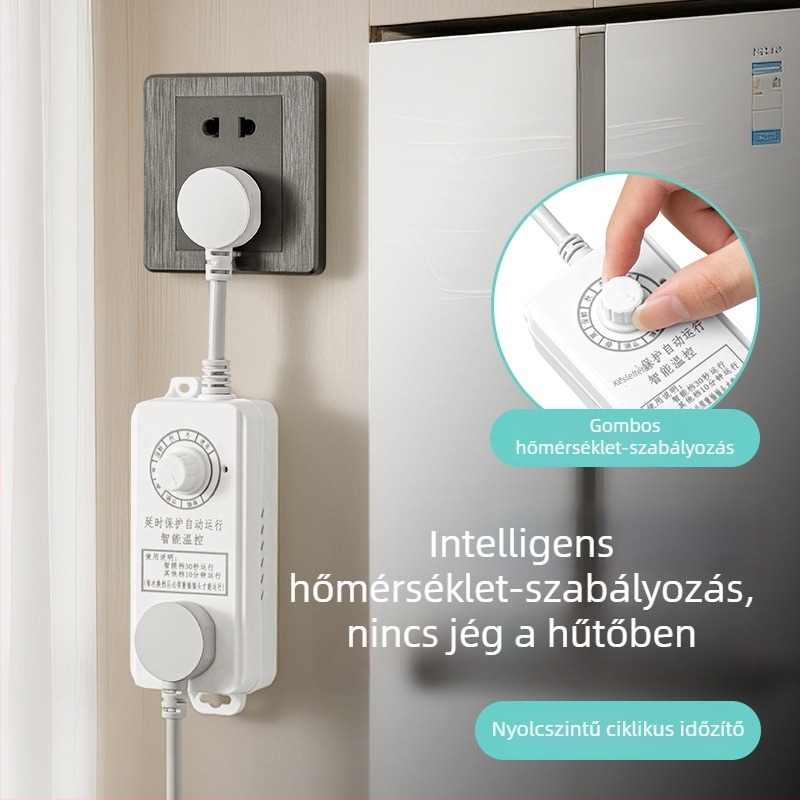 Okos hűtőszekrény hőmérséklet szabályozó aljzat hosszabbítóval