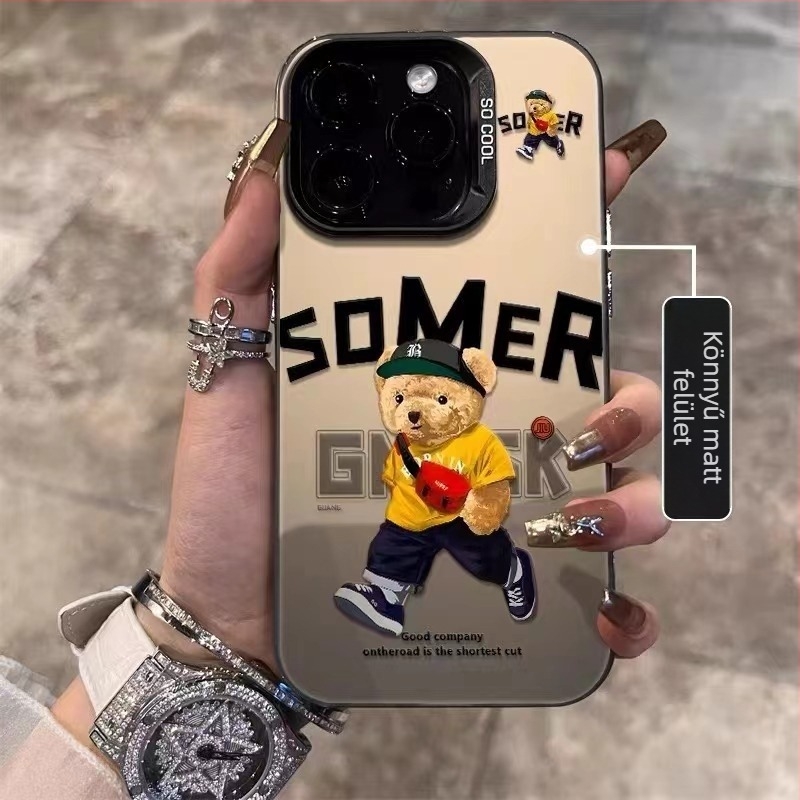 IMD lézeres matt TPU tok iPhone 16 Pro Max/17-hez, ütésálló