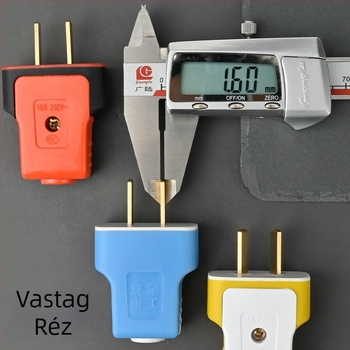 Megvastagított tiszta réz dugó, 2 érintkező, 3 pólus, kábel nélkül, nagy teljesítményű hálózati dugasz
