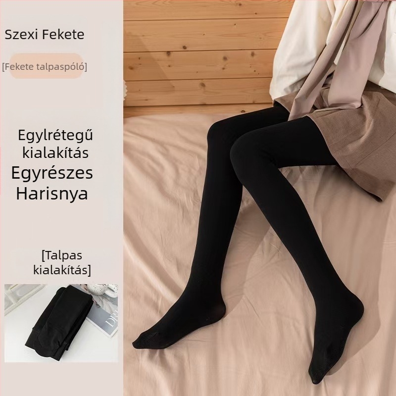 Női lábillúziós harisnya, fleecével bélelt, test színű árnyalat, tavasz–ősz–télre