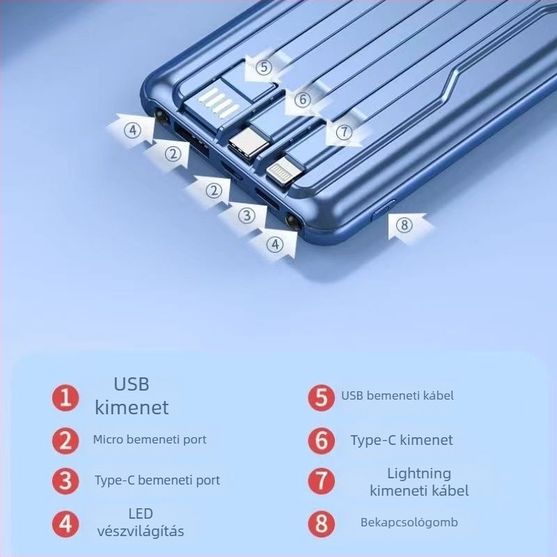 3C-tanúsítvánnyal, 120W gyors töltéssel, 20000mAh power bank, hordozható nagy kapacitású energiaforrás egyedi logóval