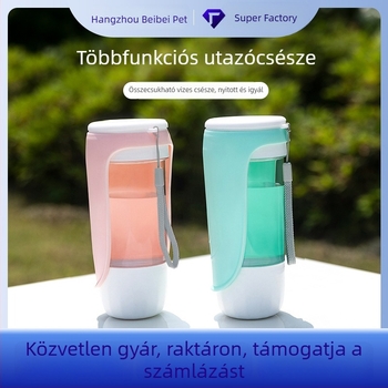 Hordozható, összecsukható víz- és ételkehely kölyökkutyáknak