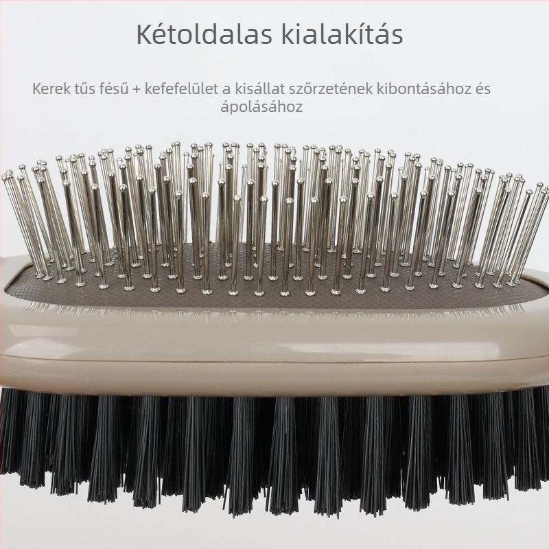 Kétoldalas kisállat-greben – kutyáknak, fogakkal és légpárnás párnával, eltávolítja a kilógó szőrt