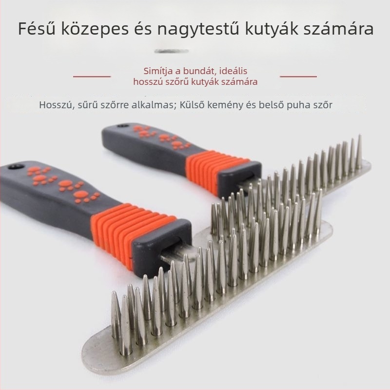Hosszú szőrű és sűrű szőrű kutyák számára készült fésűkészlet